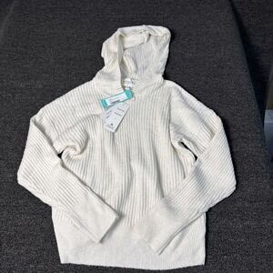 Saski Cream Hooded Size Small Sweater #1046